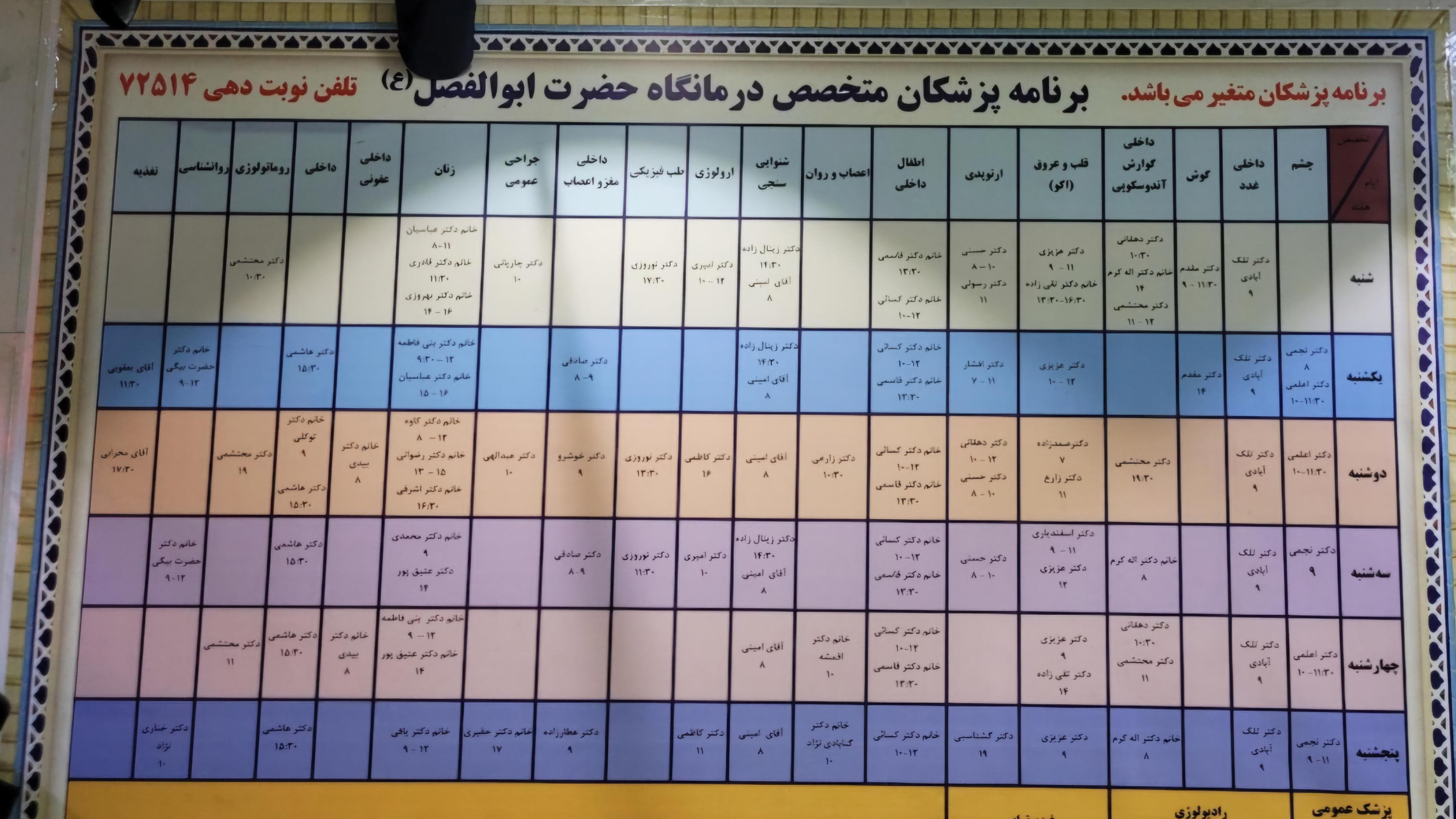 درمانگاه حضرت ابوالفضل (ع)